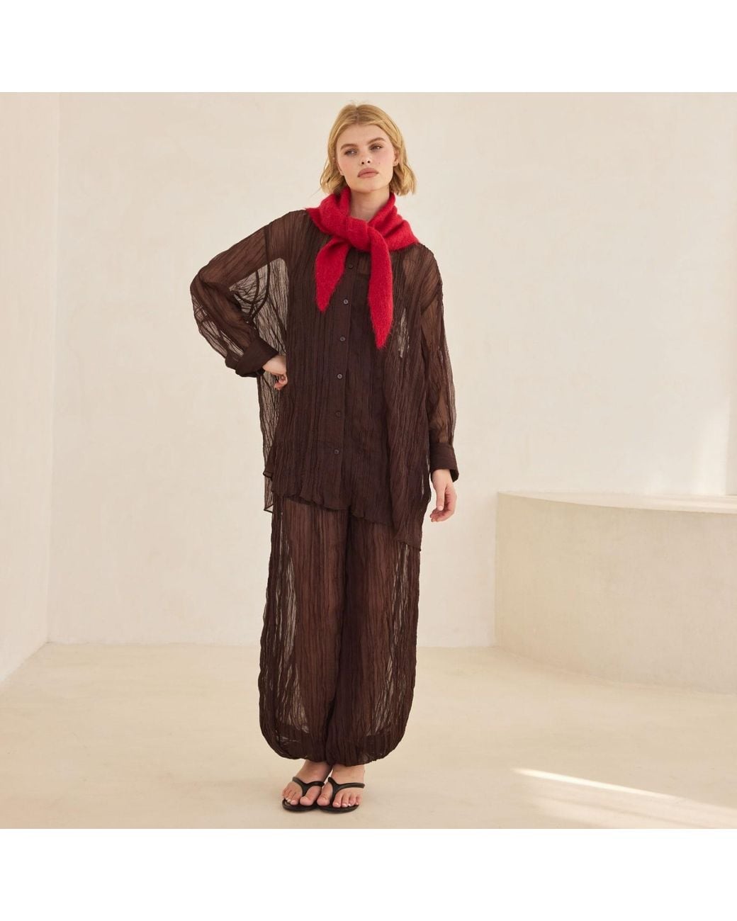 Arctic Fox & Co. Red Alpaca Triangle Scarf