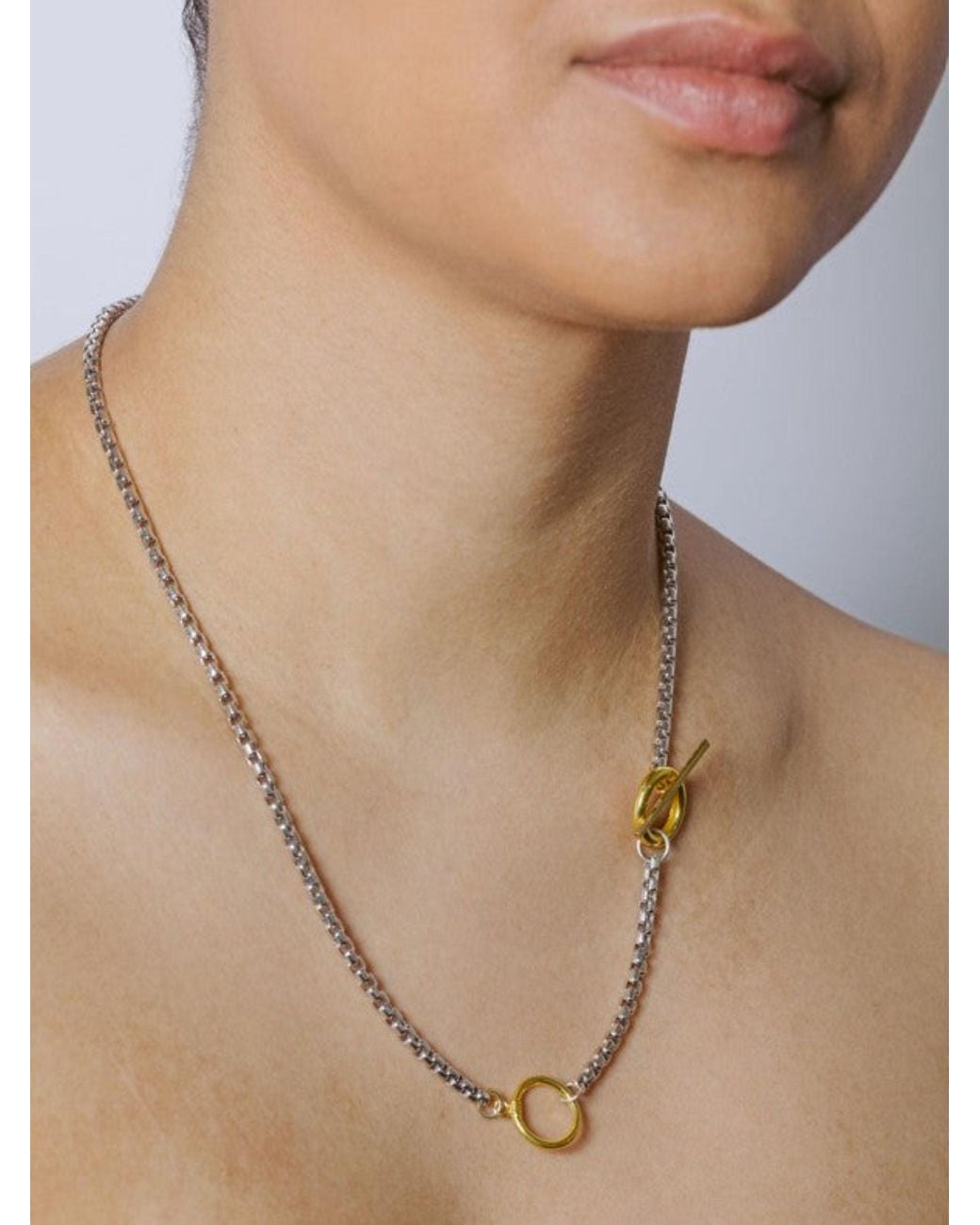 Florentis Jewellery Metallic Double Hoop Lariat Necklace