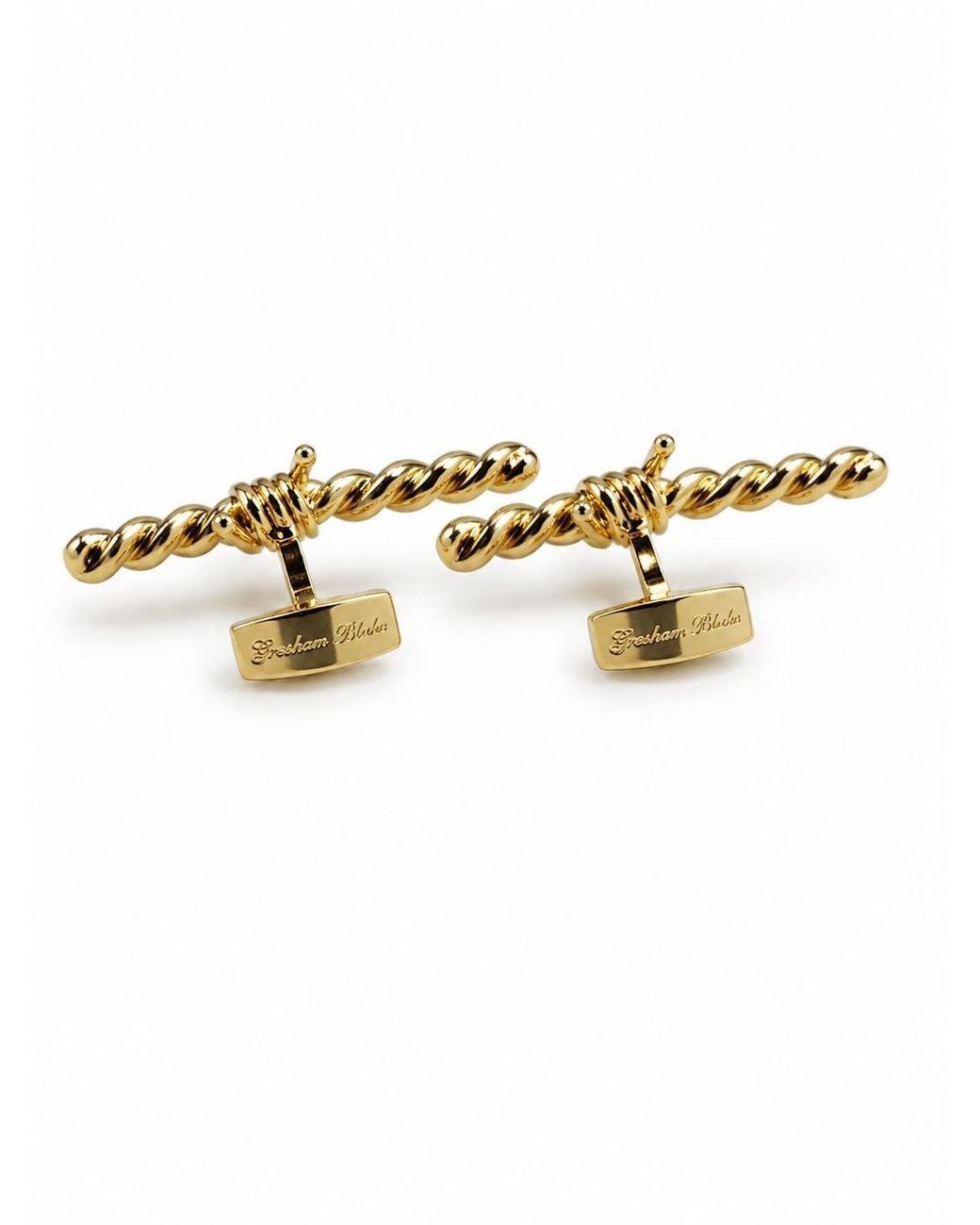 Gresham Blake Metallic Barbed Wire Cufflinks for men