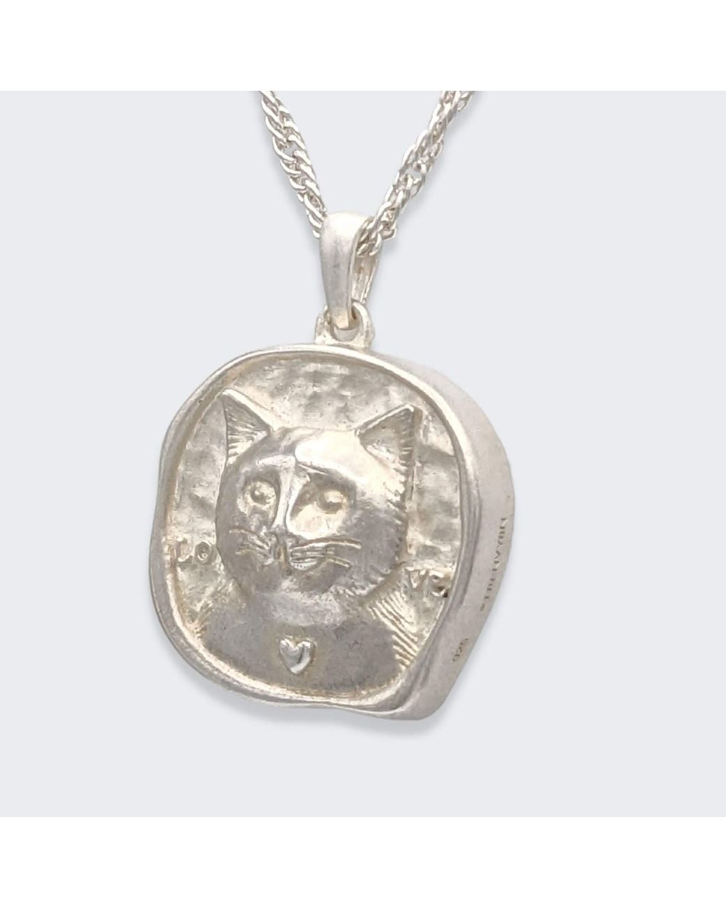 Frenvyrn Metallic Lars Reversible Cat Coin Necklace, Sterling for men