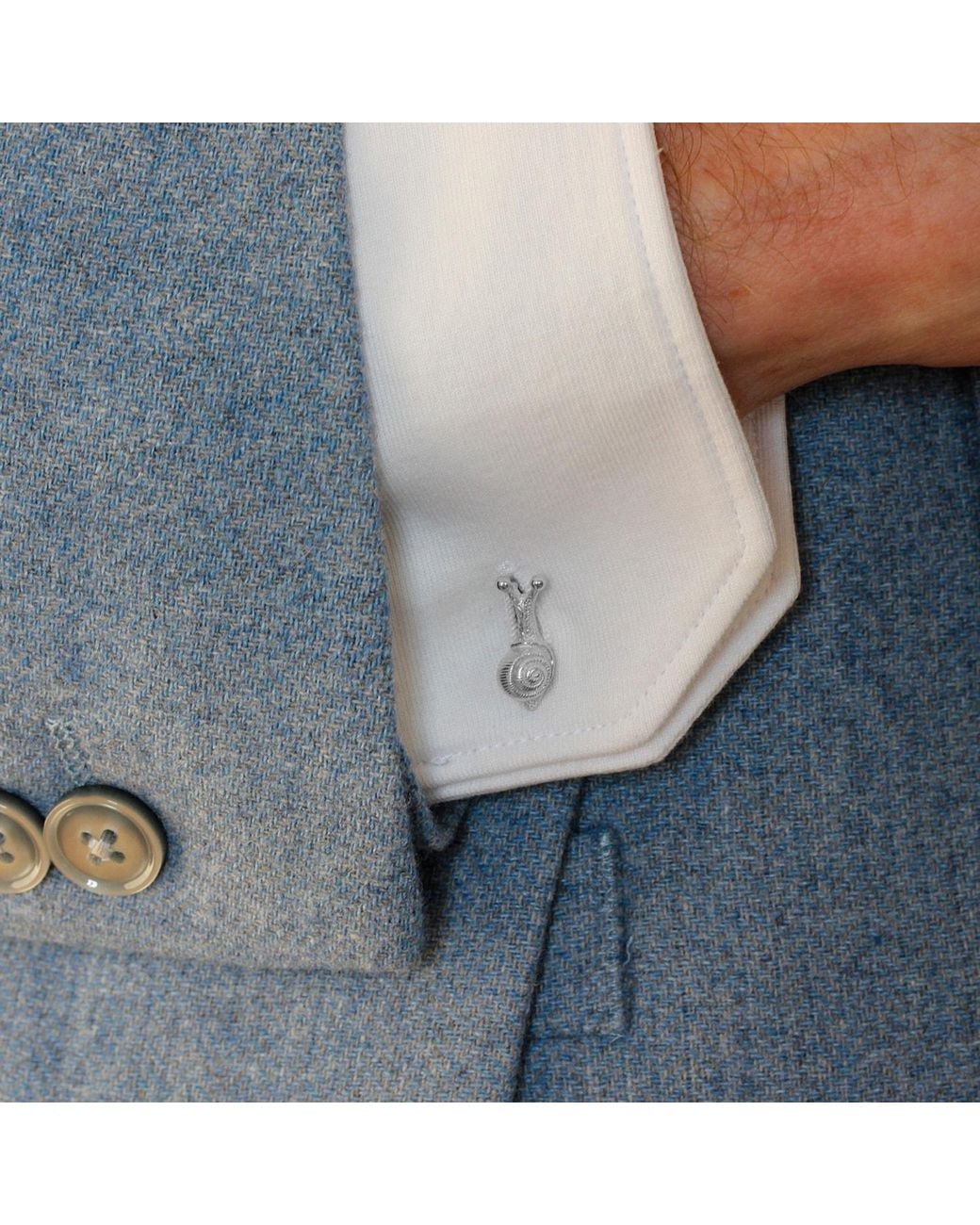 Lee Renee Metallic Baby Snail Cufflinks – for men