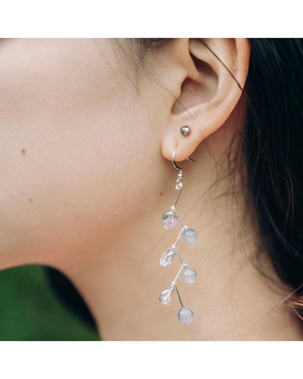 Heartfelt Layers White Tree Branch Chandelier Earrings