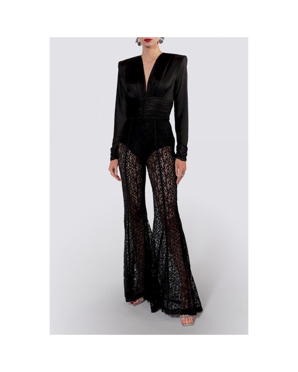 AGGI by HALEWSKI Black Lizzie Pearl Long Sleeve Top