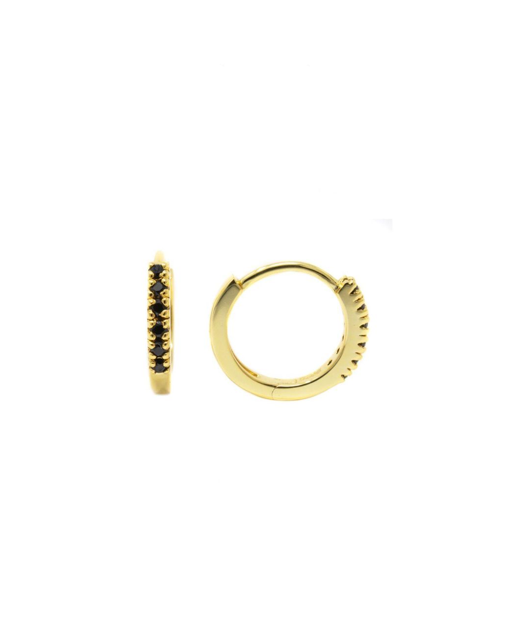 NASI SILVER Metallic Adaya Huggie Hoops- Onyx