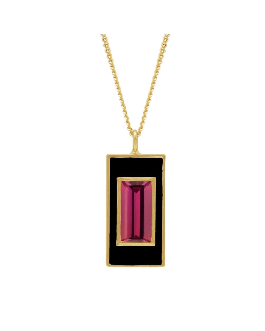 Augustine Jewels Red Rhodolite Enamel Necklace