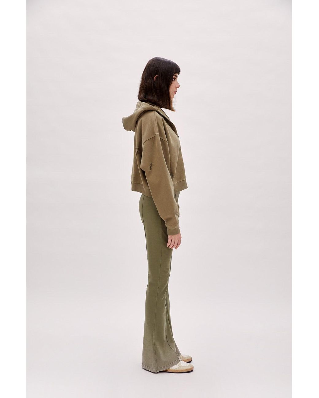 Pcfg Natural Destroyed Zip Up Hoodie