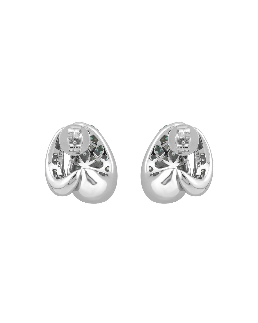 Arte Madrid Blue Sierra Pavé Open Dome Hoop Earrings