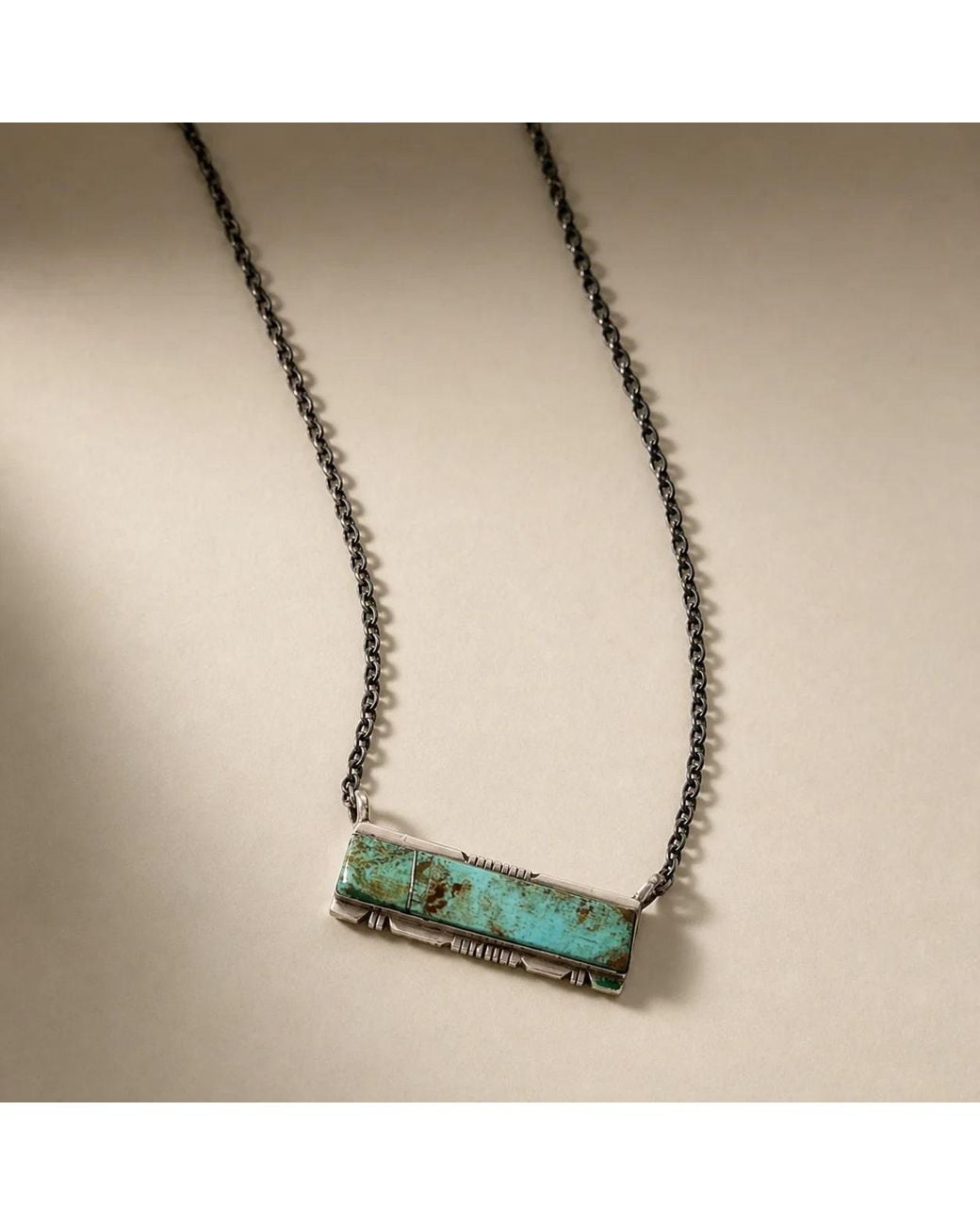 Saéa Green Kingman Mesa Bar Necklace