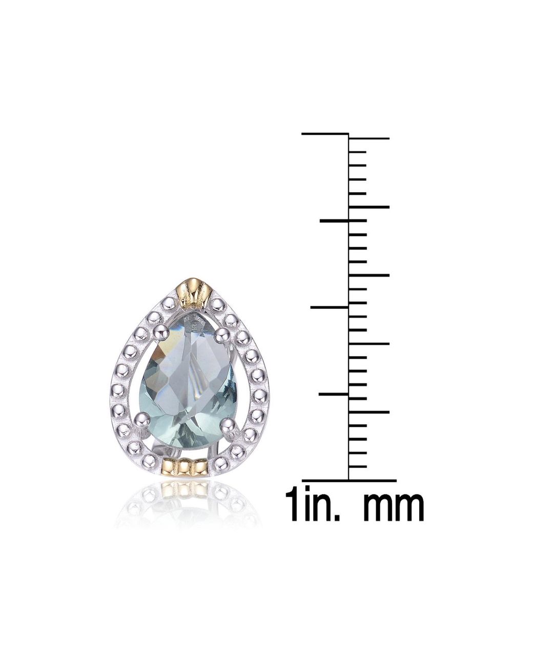 Genevive Jewelry Blue Sterling Cubic Zirconia Pear Shape Earrings