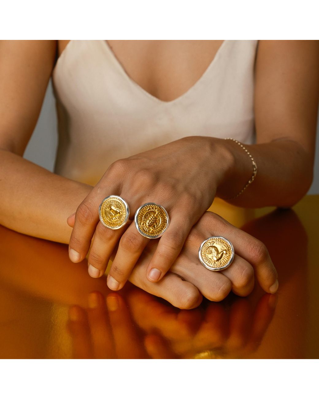 Goddess Charms Metallic Sagittarius Zodiac Ring