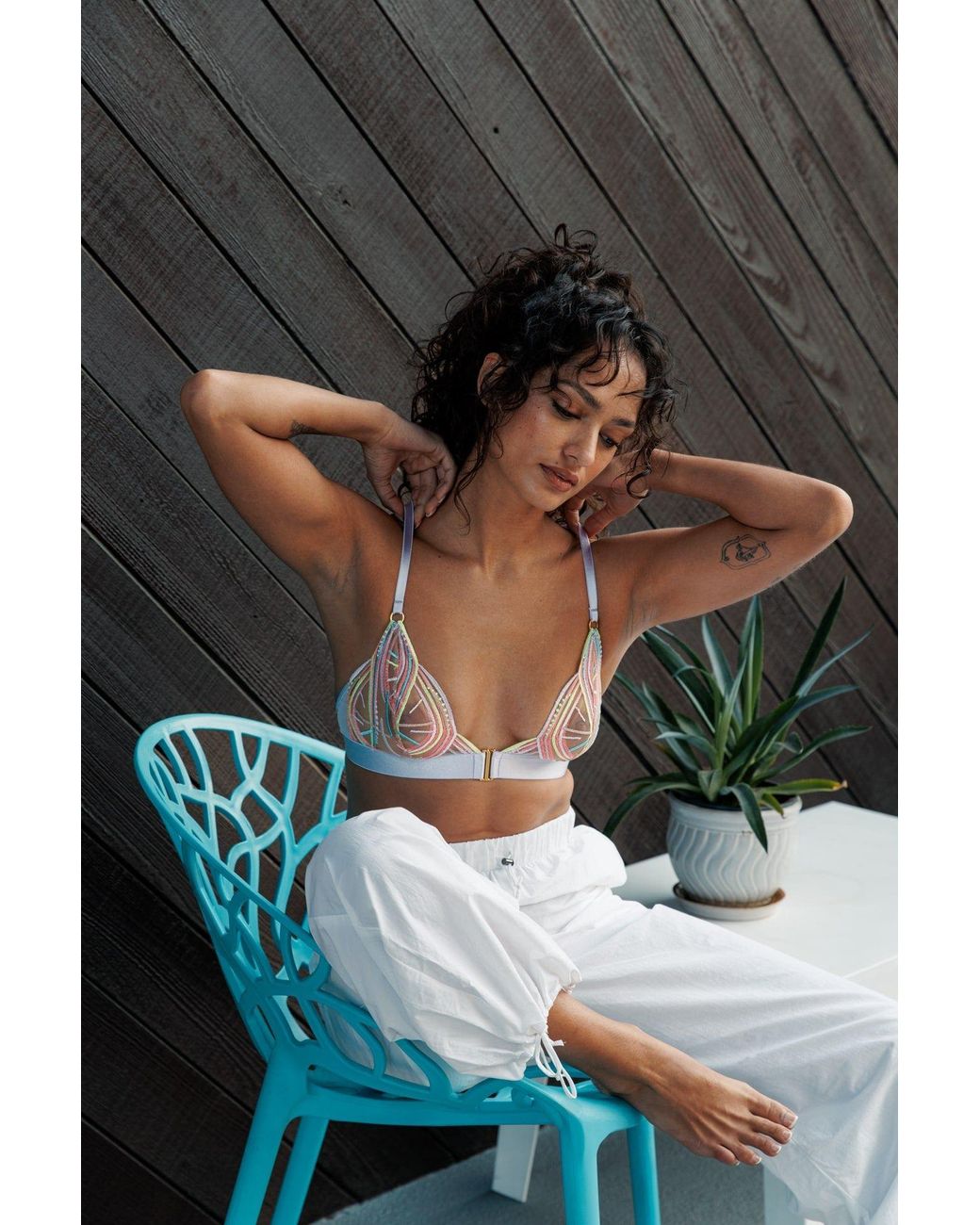 Somewhere Never Pink Miami Nice Triangle Bralette