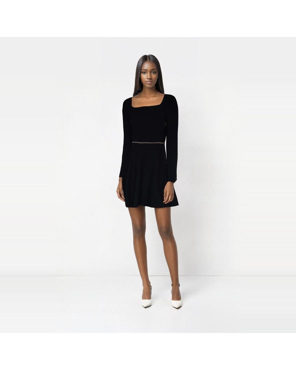 2KStyle Black Archie Chain-Embellished Skater Mini Dress