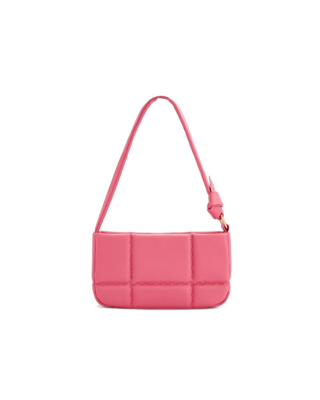 Orange Cube Pink Square Stitch Cushion Shoulder Bag