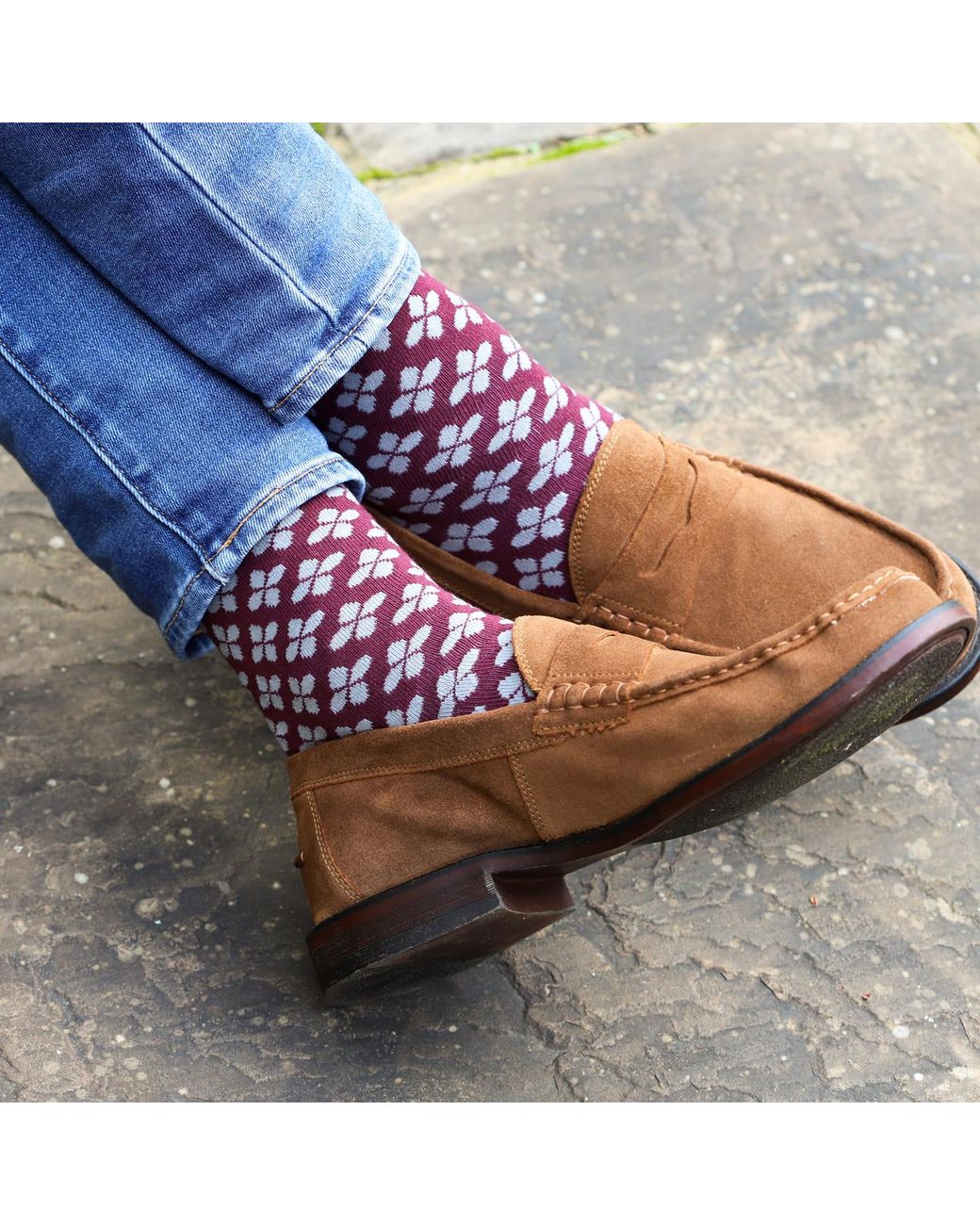 Peper Harow - Made in England Blue Clover Socks for men