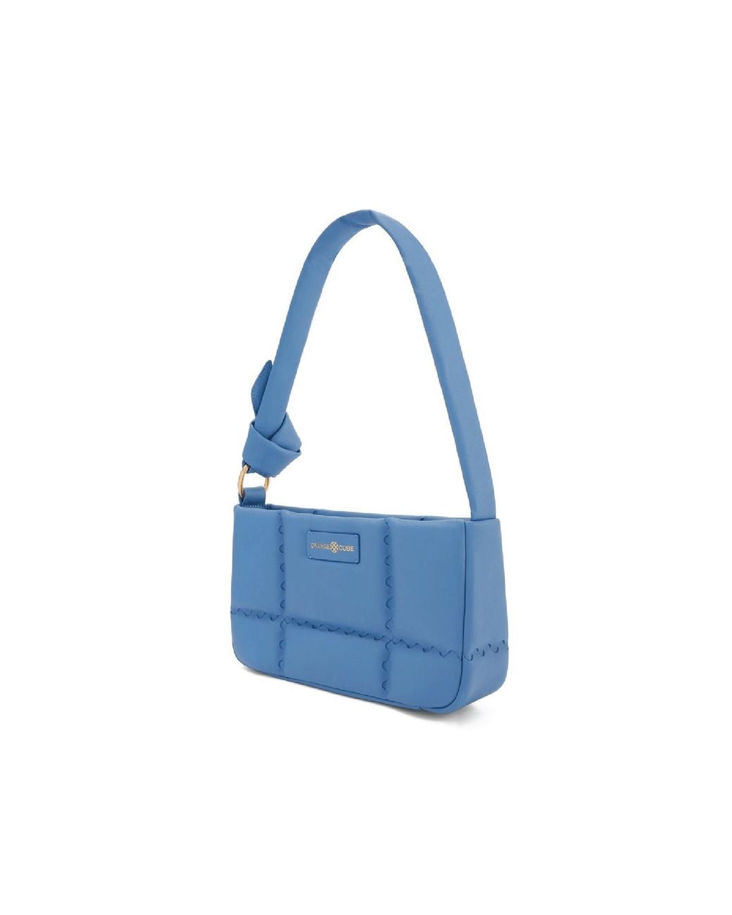 Orange Cube Blue Square Stitch Cushion Shoulder Bag