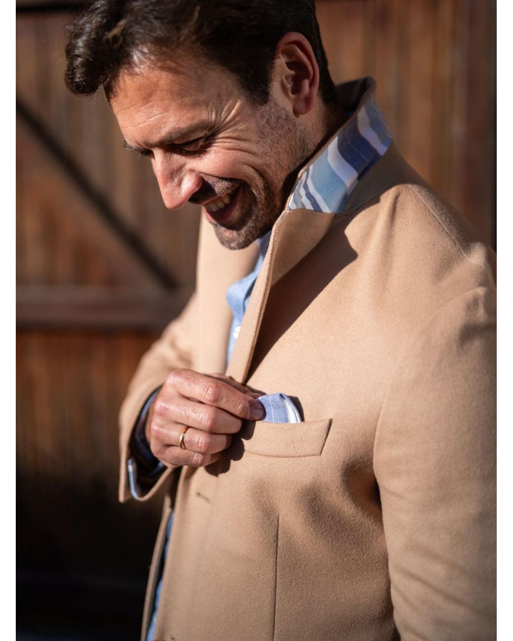 Koy Clothing Brown Neutrals Wool & Cashmere Overcoat for men