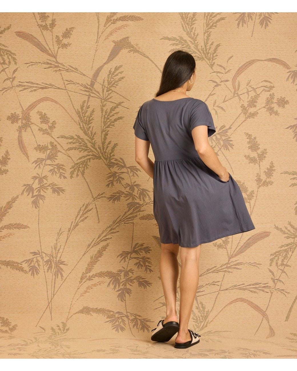 Known Supply Purple Cotton Button Up Dress