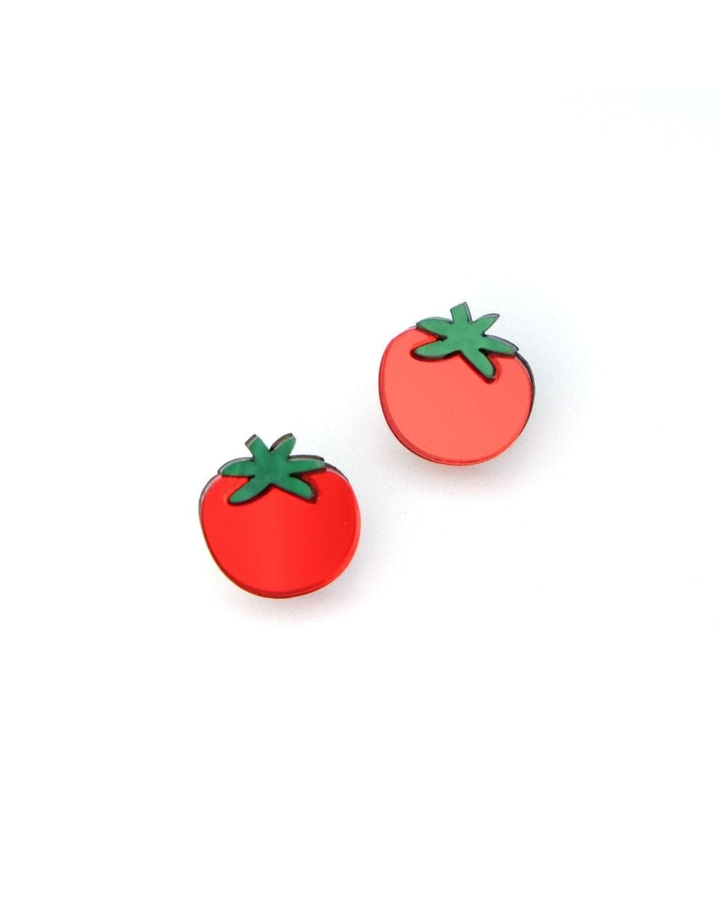By Chavelli Red Tomato Stud Earrings