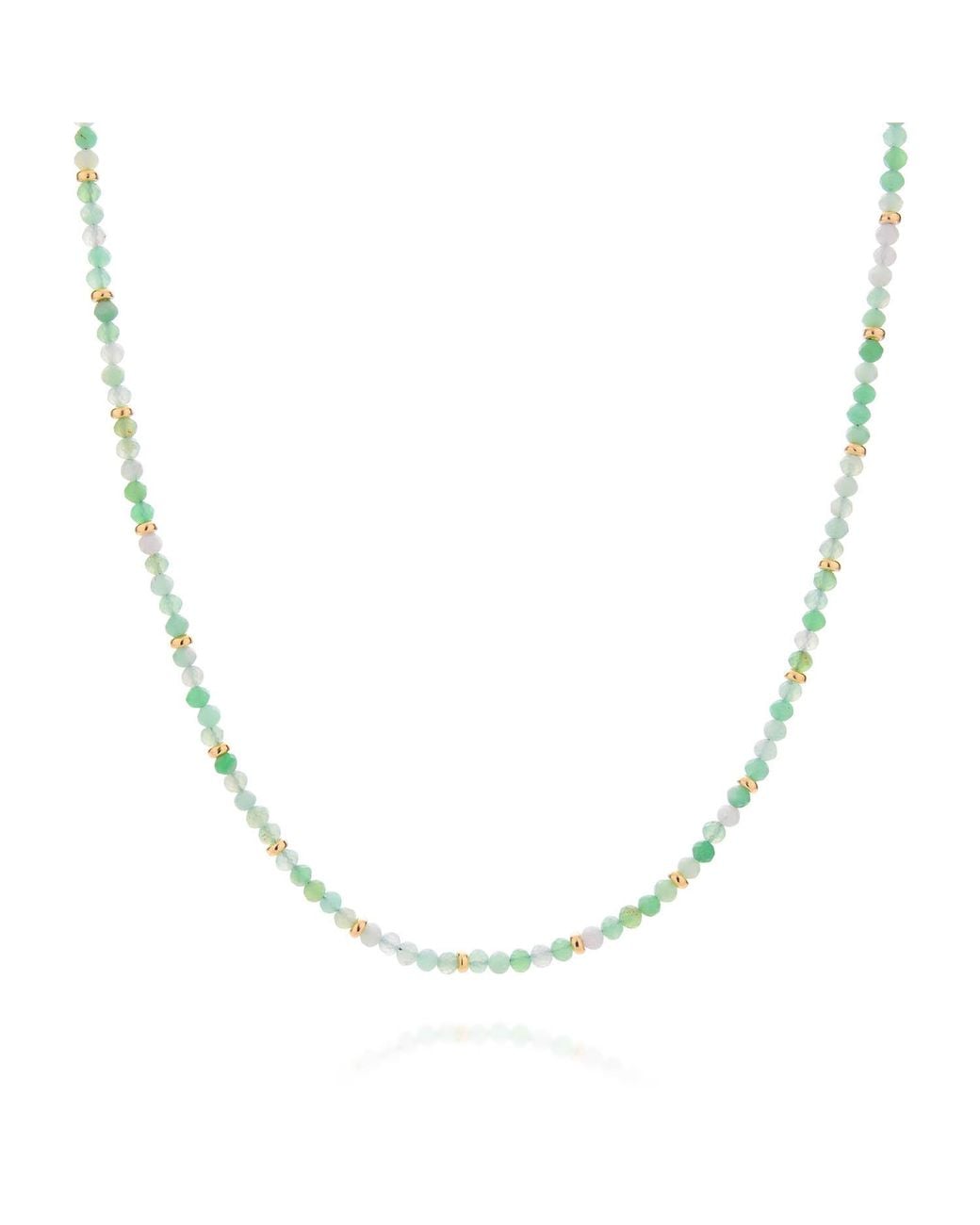 Nellou Jewellery Metallic Chrysoprase May Birthstone Orbit Necklace