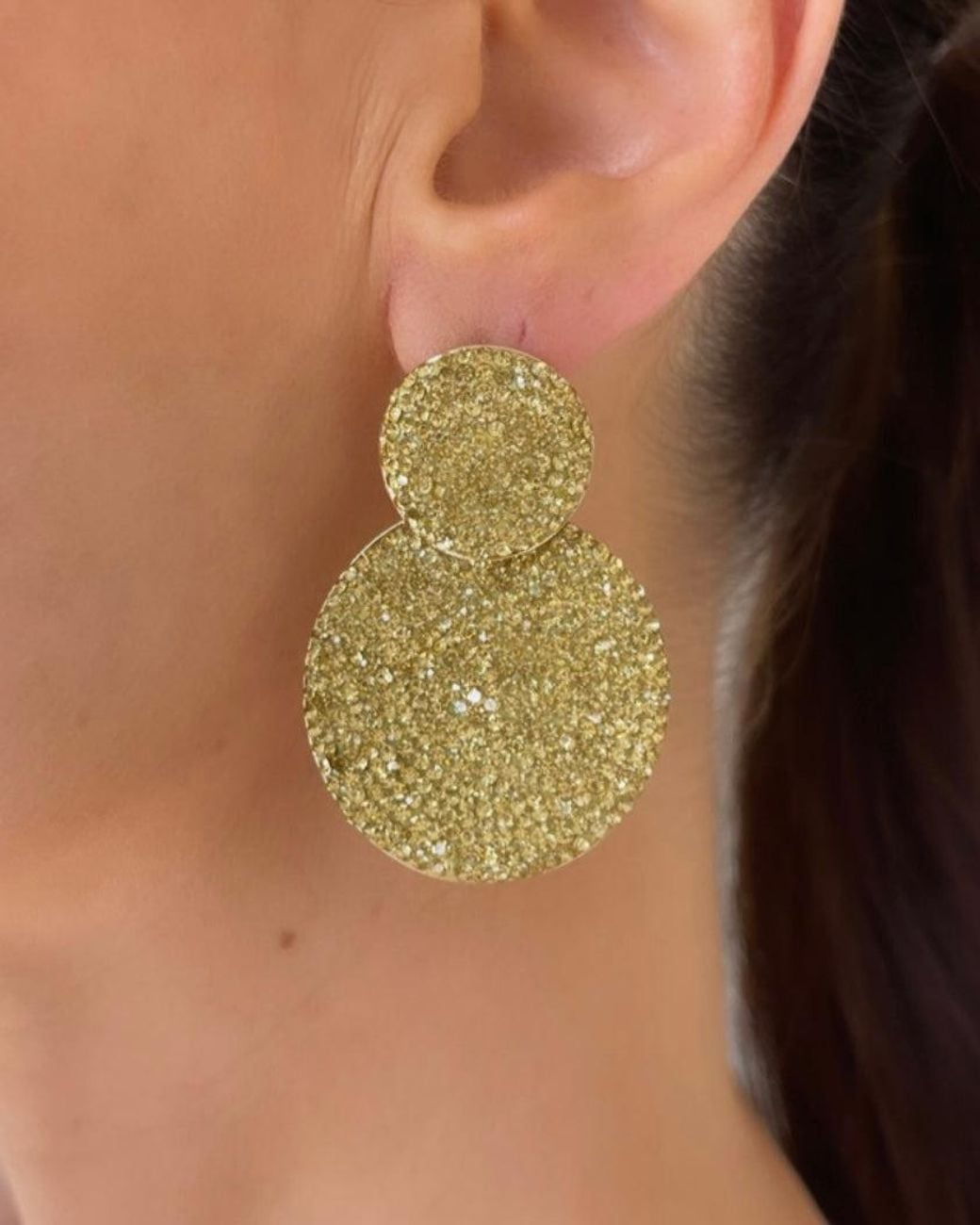 Crystals and Co Metallic Baby Double Drop Earrings