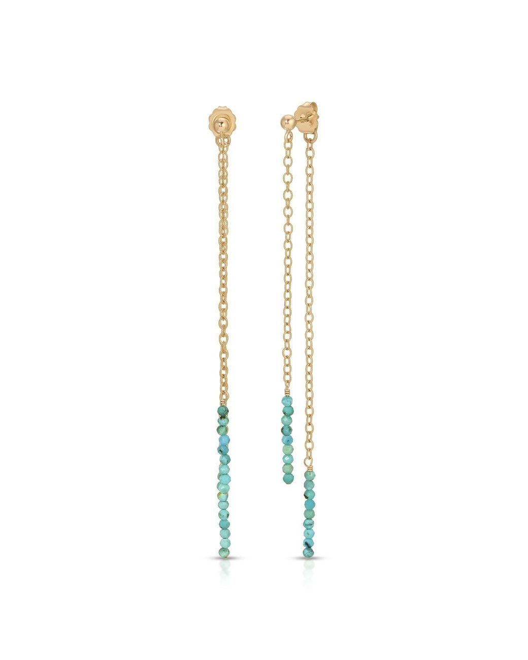 Heather Hawkins Jewelry Metallic Front Back Extra Tiny Gemstone Duster Earrings