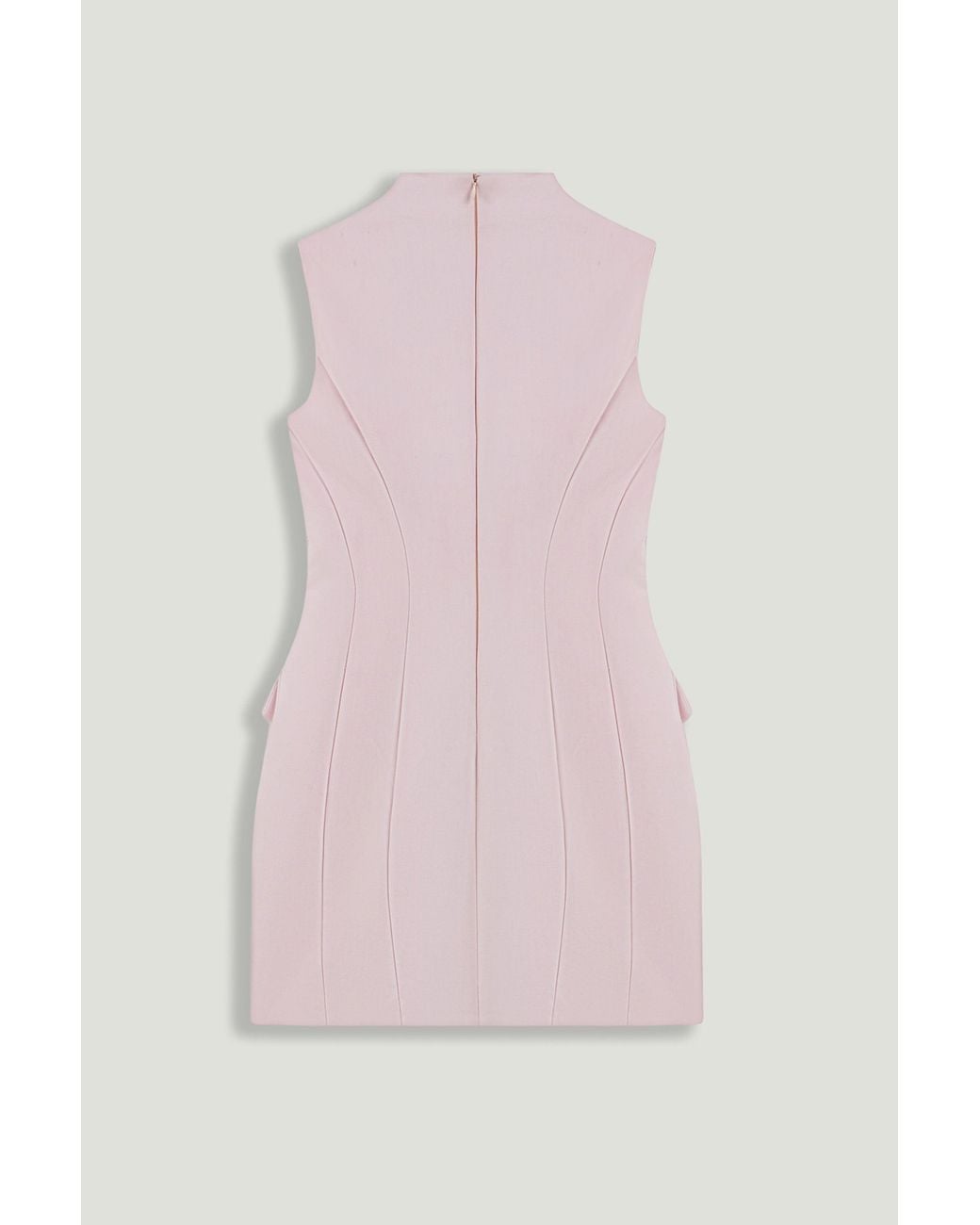 Nocturne Pink Mandarin Collar Mini Dress