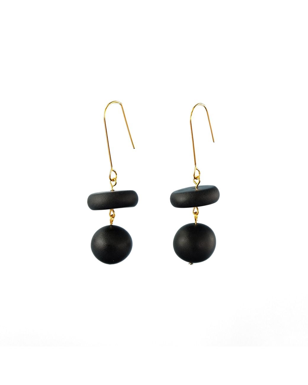 By Chavelli Black Bead Dangle Earrings