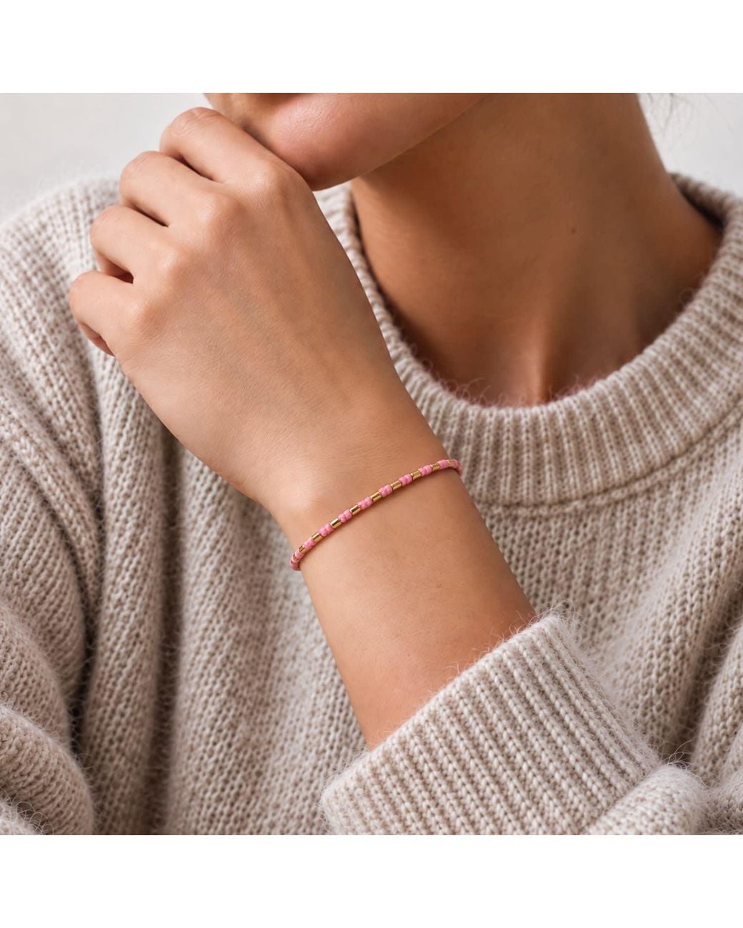Harbour Uk Pink Oxford Vermeil Rope Bracelet