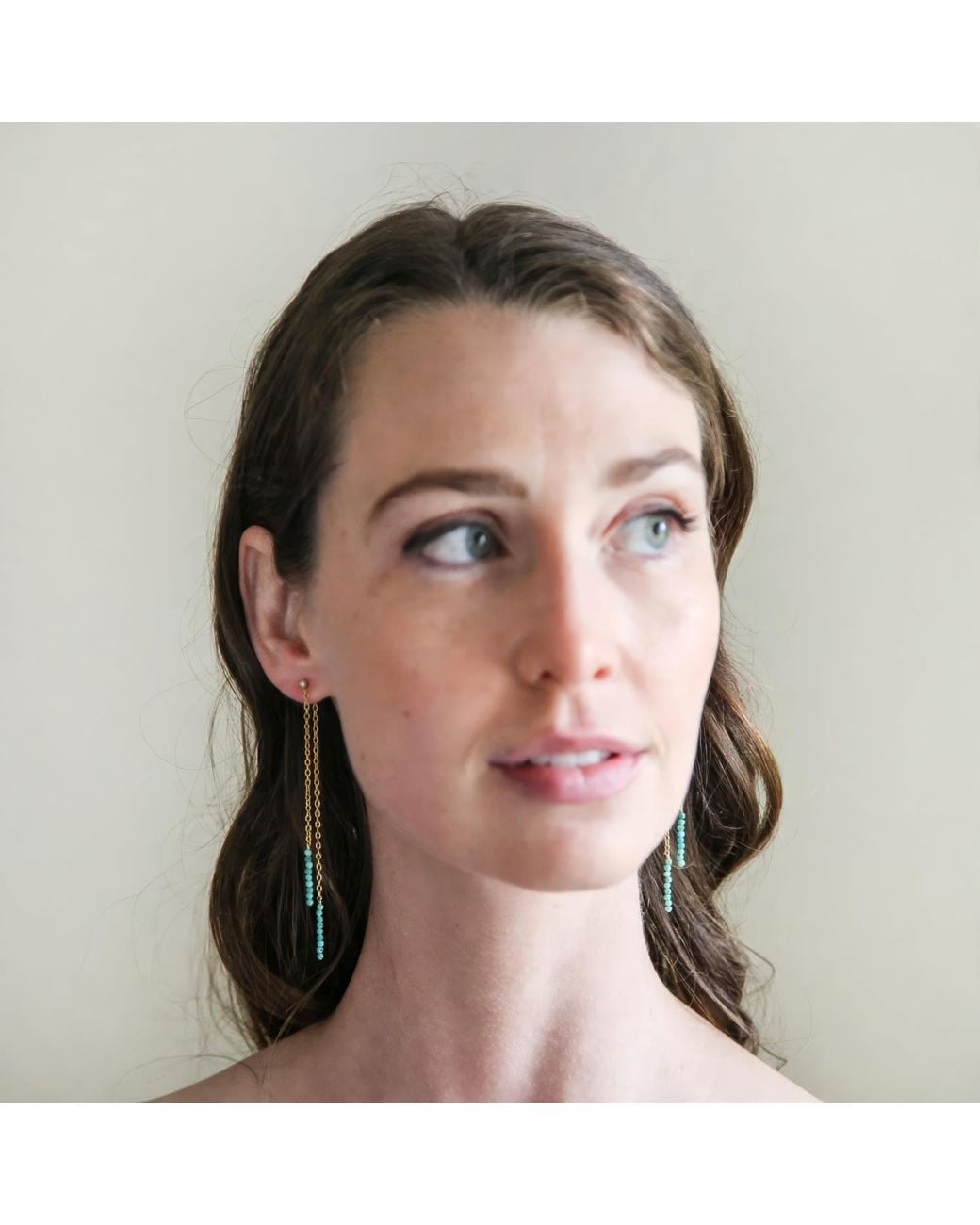 Heather Hawkins Jewelry Metallic Front Back Extra Tiny Gemstone Duster Earrings