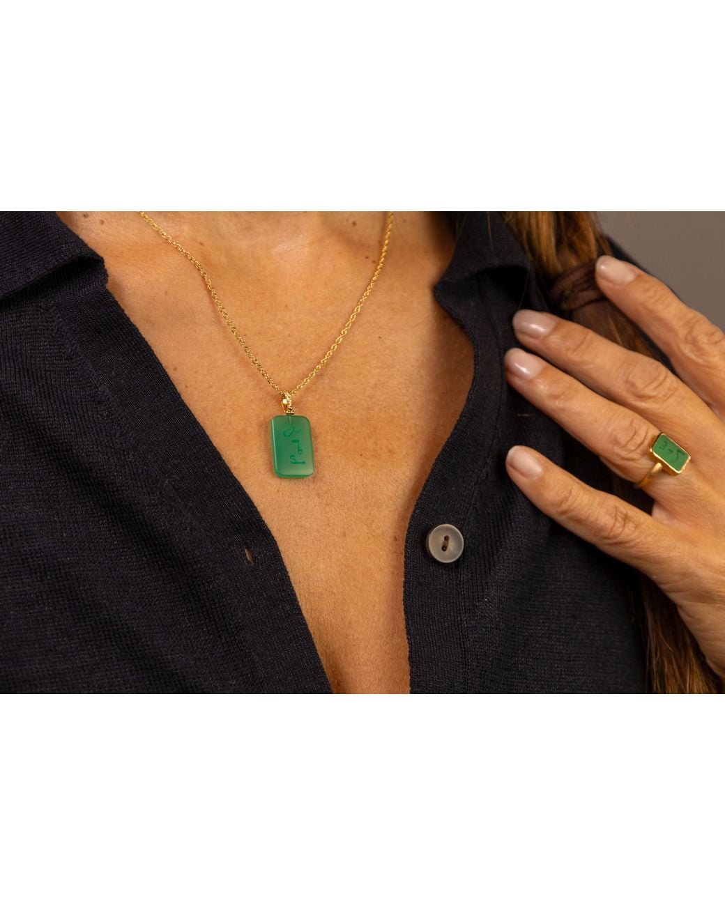 Claire Hill Designs Green F* This S* Chalcedony Necklace