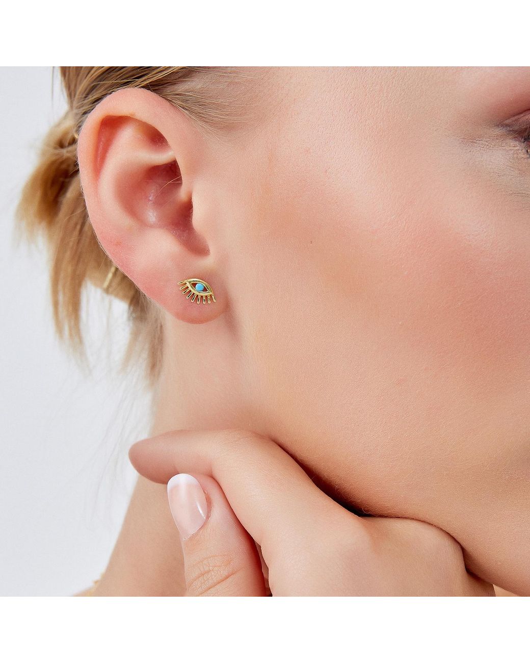 Spero London Blue Bleu Eye Stud Earring Sterling