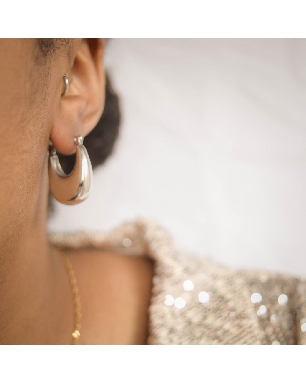 Superdivajewellery Metallic Curve Drop Earrings