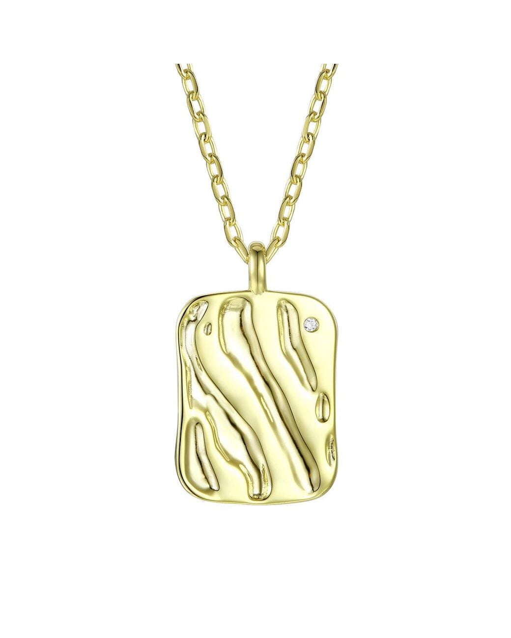 Genevive Jewelry Metallic Rachel Glauber Stunning Plated Square Pendant Necklace