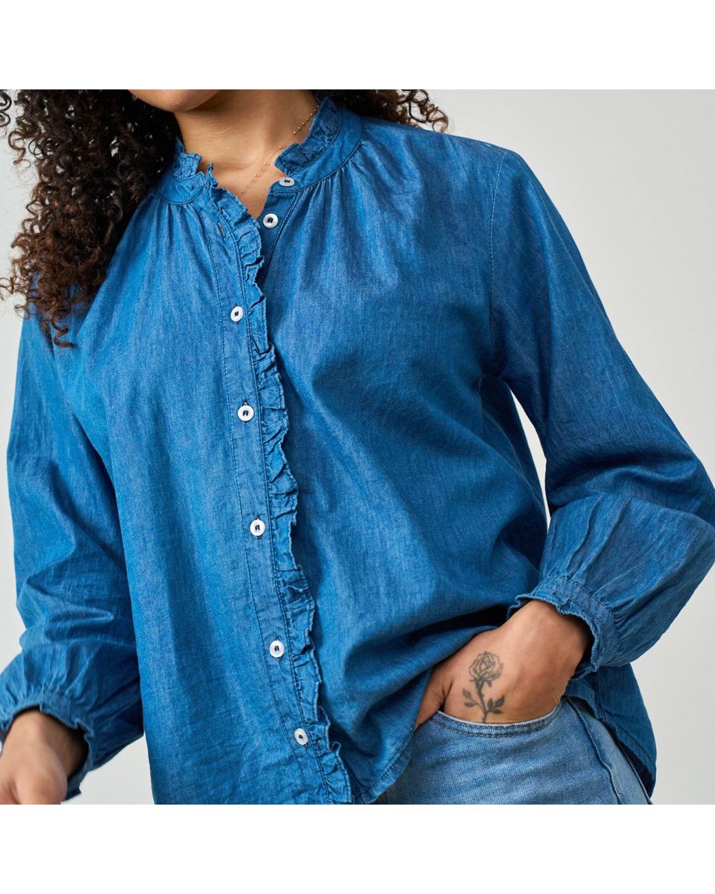 Luella Fashion Blue Brora Denim Blouse