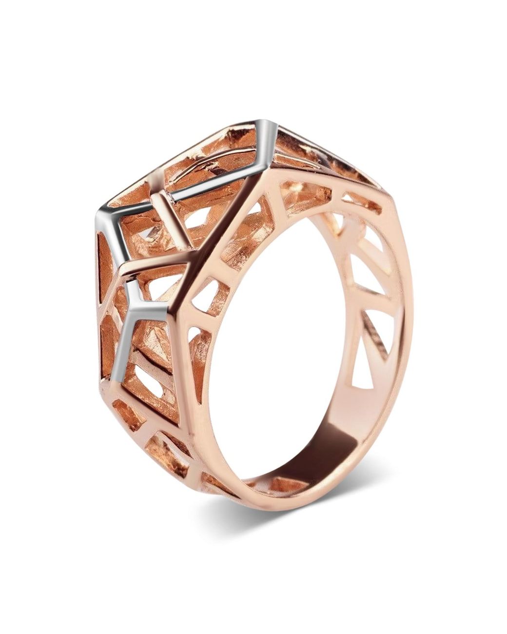 Bellus Domina Rose Gold Plated Crossover Ring in Metallic - Save 26% - Lyst