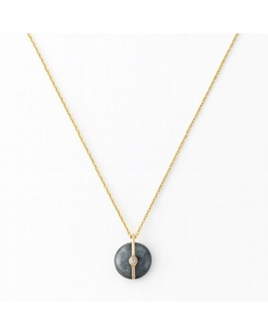 Ecce | Artisan Diamonds Metallic Enamelled Mini Diamond Buttons 14K Solid Necklace