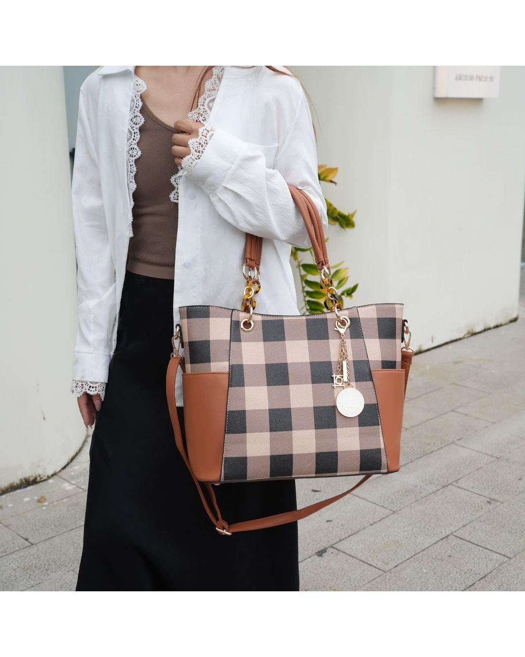 Mkf Collection - J'omor Brown Bonita Tote Bag & Wallet Set