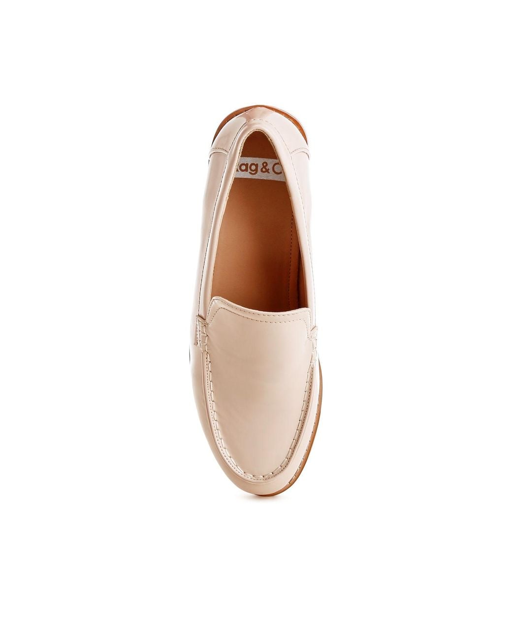 Rag & Co Pink Neutrals Corleone Pleather Stacked Heel Loafers