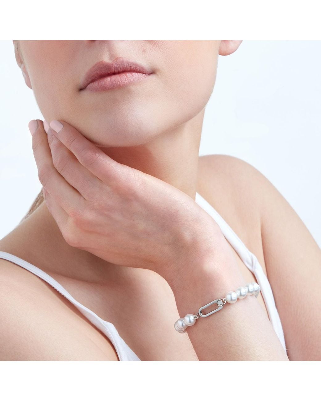 Emma Holland Jewellery Metallic Pearl & Platinum Clasp Bracelet