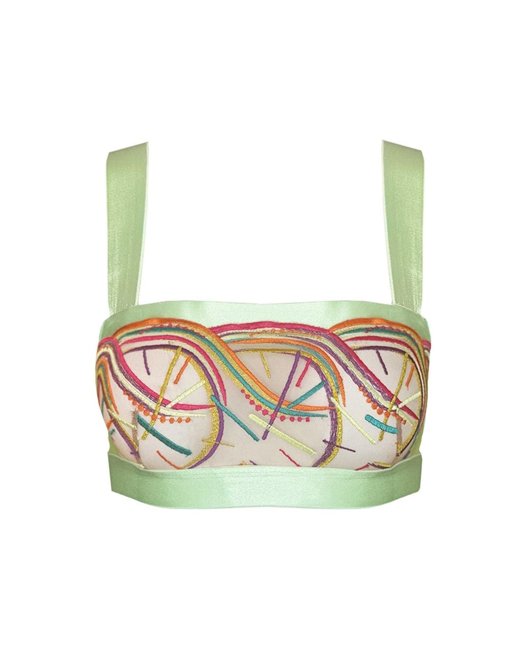Somewhere Never Green Disco Deco Square Neck Bralette