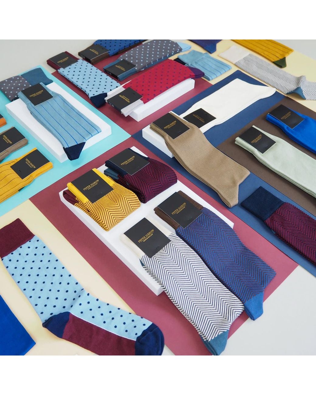 Peper Harow - Made in England Blue Lux Taylor Socks Bundle – Autumn for men