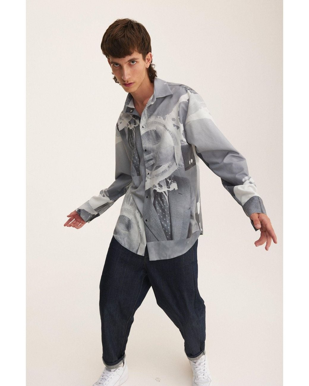 mysimplicated Metallic Long Sleeve Shirt for men