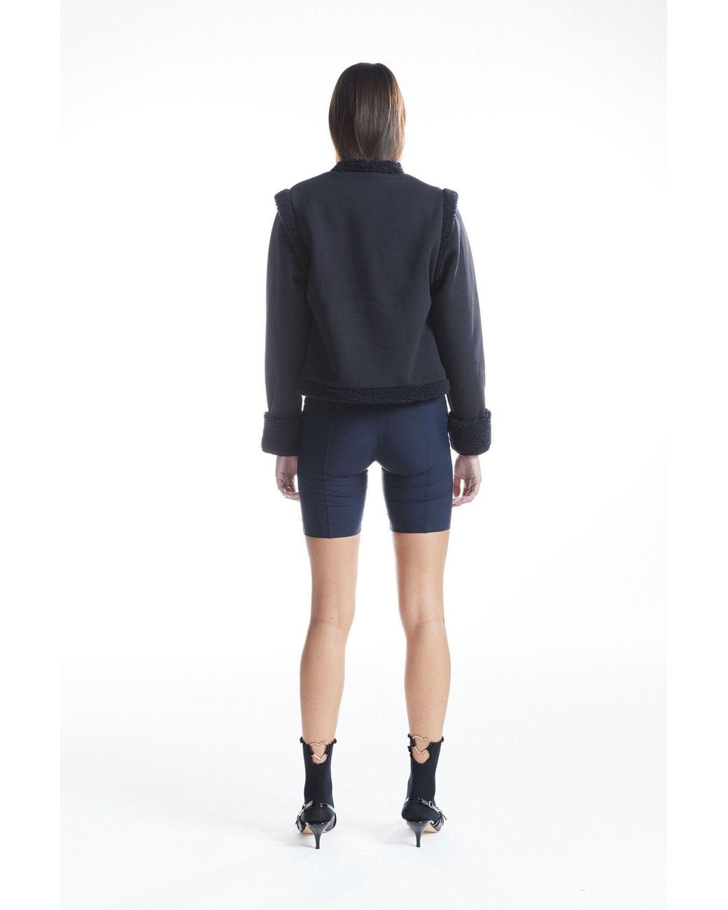 No'design Black Teddy Detail Jacket