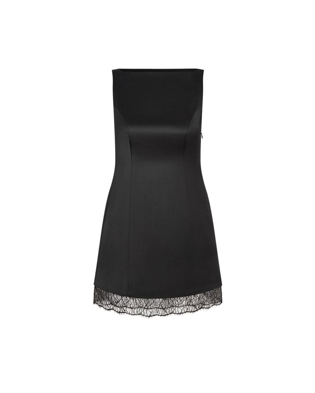 Marieta Yan Black Éclat Lace-Trim Dress
