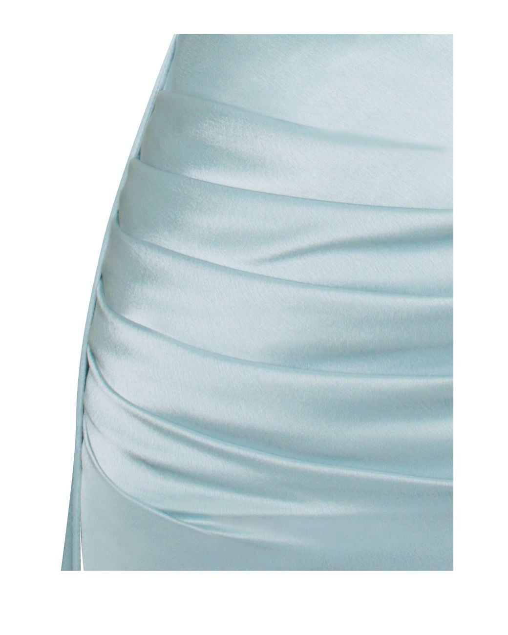Miss Circle New York Blue Elayna Pale Strappy Satin Corset High Slit Gown