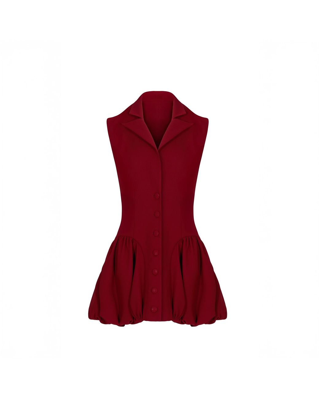 Herfetch Red Mini Vest Dress-Burgundy
