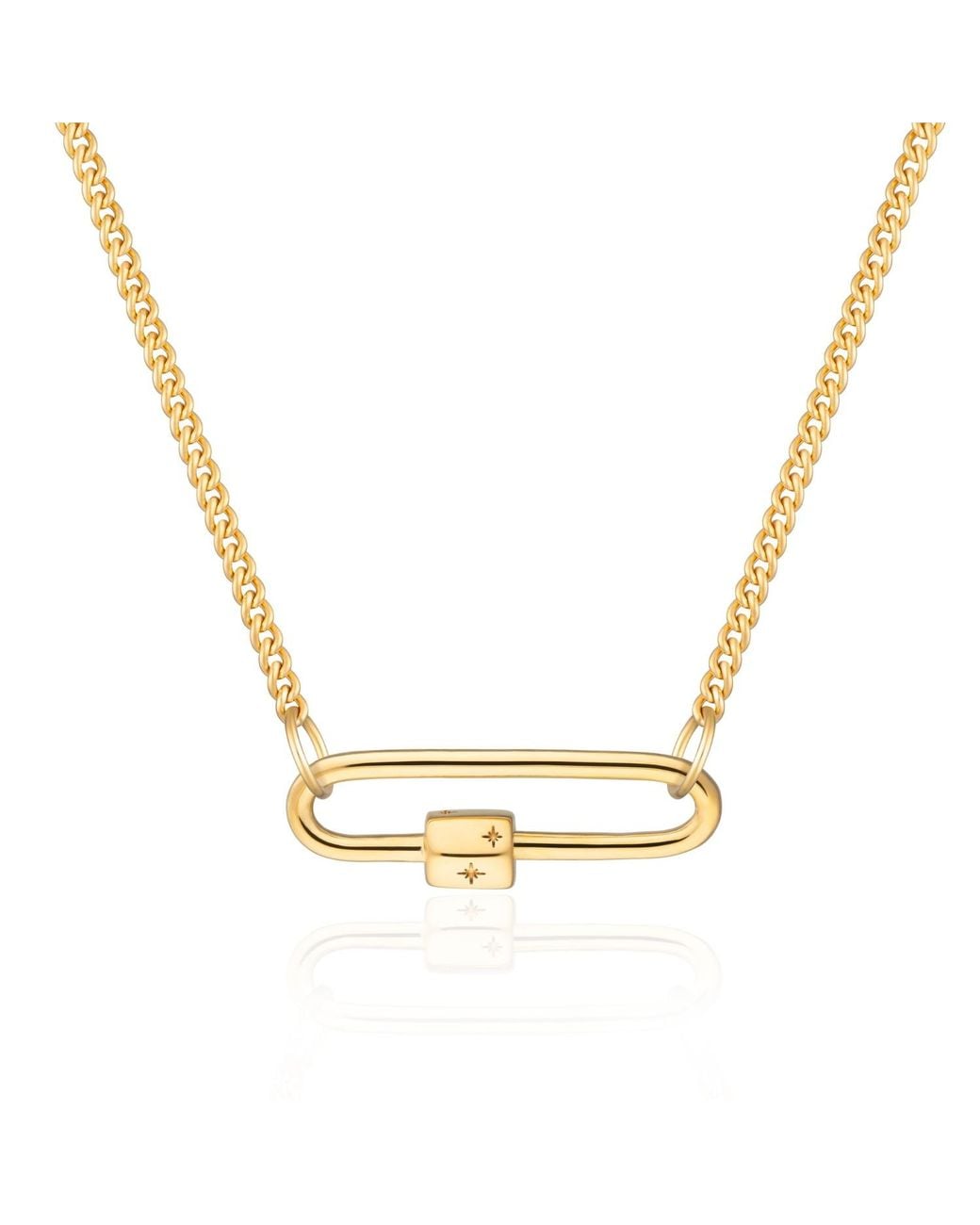 Scream Pretty Metallic Long Link Carabiner Curb Chain Necklace