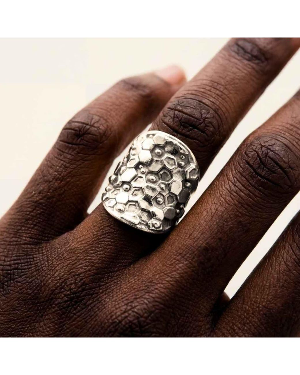 Dainty London White Statement Saddle Ring