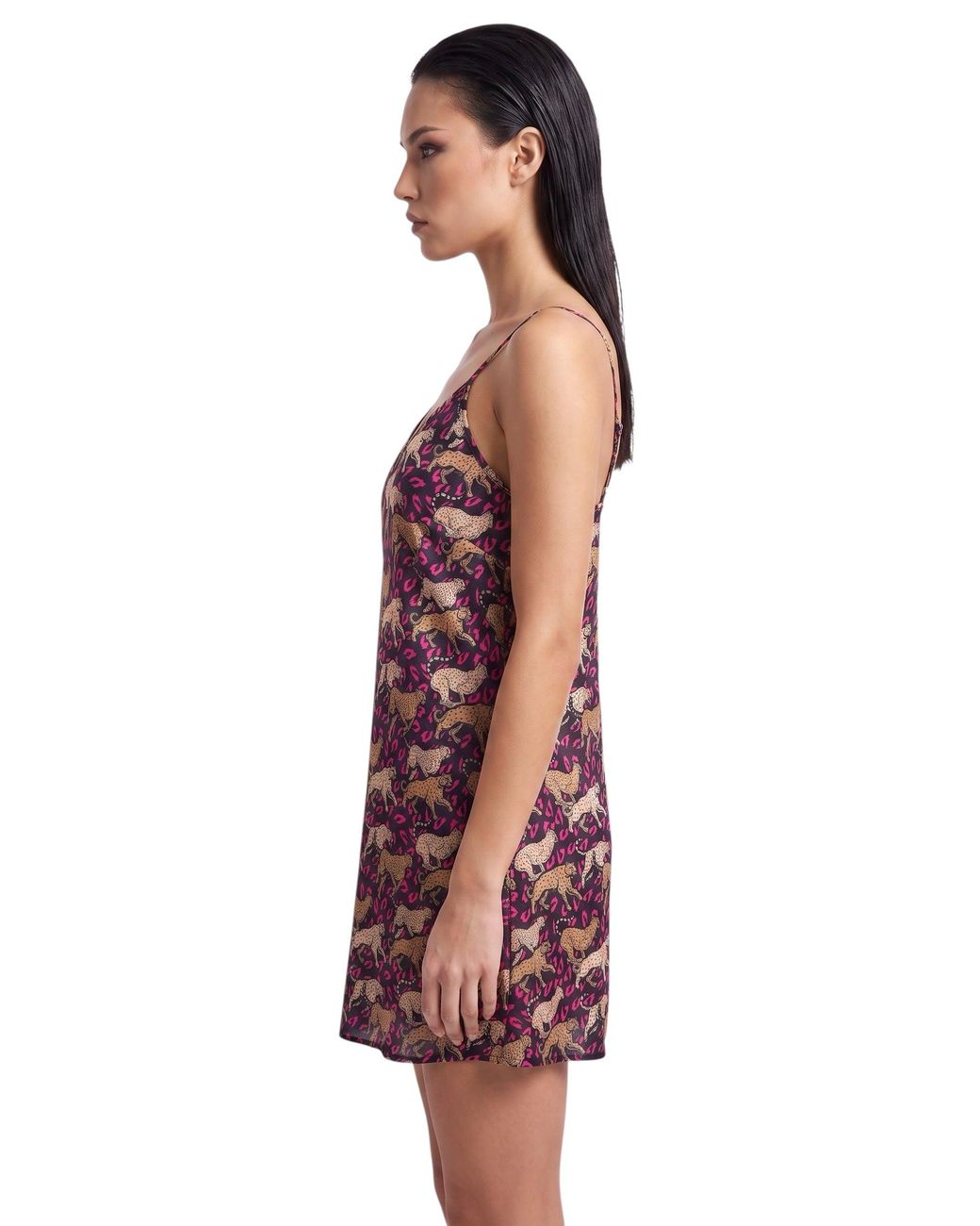 Any Old Iron Purple Wild Cheetah Short Dress
