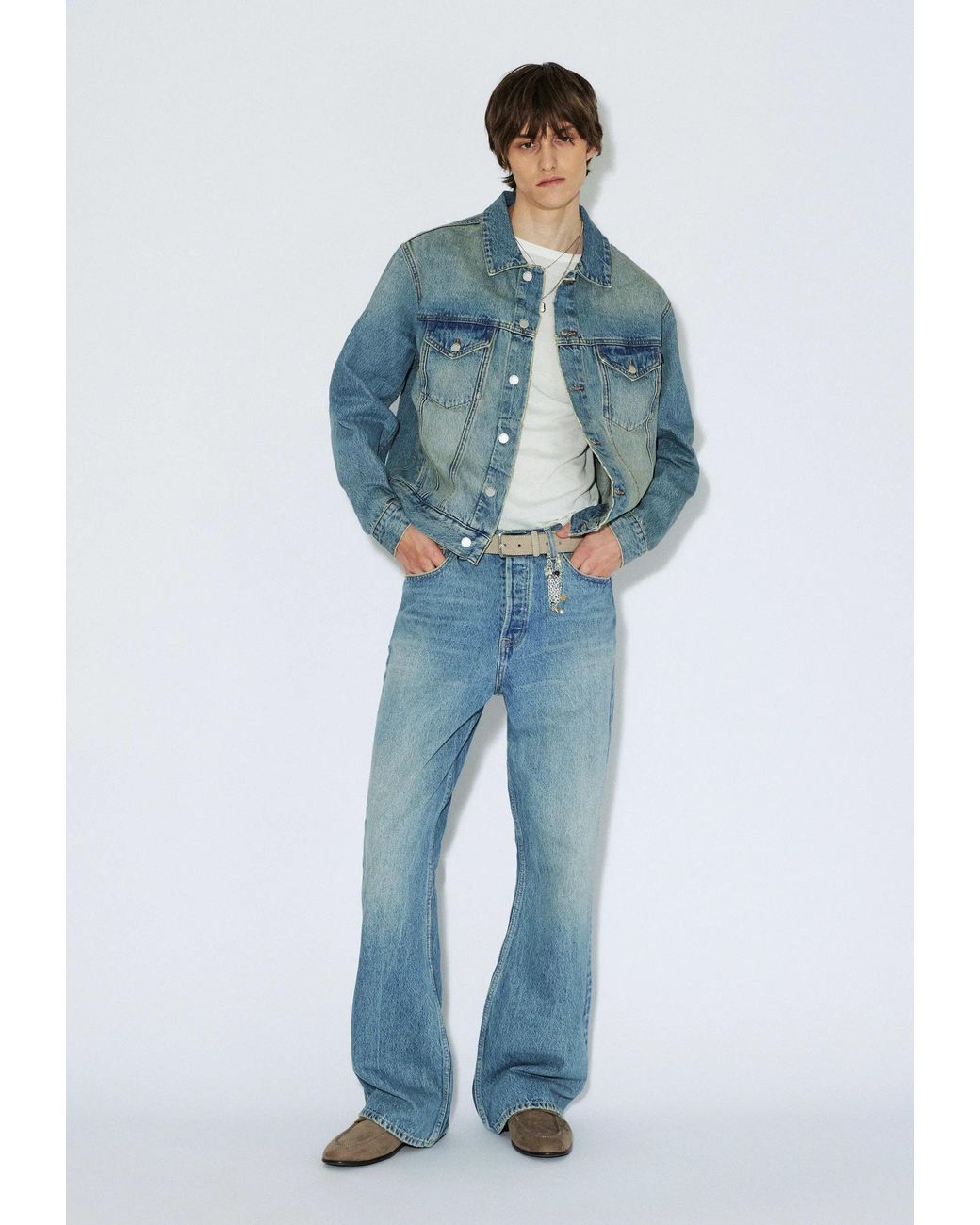 Dr. Denim Blue Rift Wide Bootcut for men
